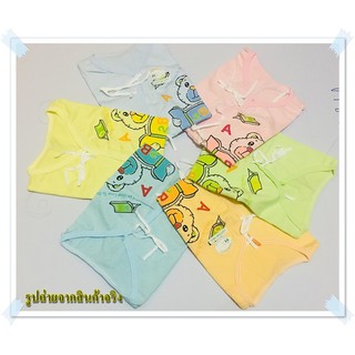 เสื้อเด็ก เสื้อผ้าเด็ก เสื้อเดี่ยวผูกหน้าแขนสั้น KERO KID 003 สีพื้น สำหรับเด็กแรกเกิด 1 แพ็ค 6 ตัว 6 สี