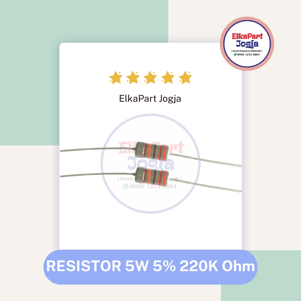 RESISTOR JAPAN 5W 5% 220k Ohm Resistor ฟิล์มโลหะ
