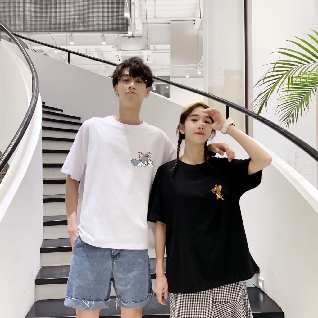 MYSTIQUE.ID-COUPLE T0* CAT n J3R*Y RAT PLAY เสื้อยืดน่ารักและ AESTOETIC