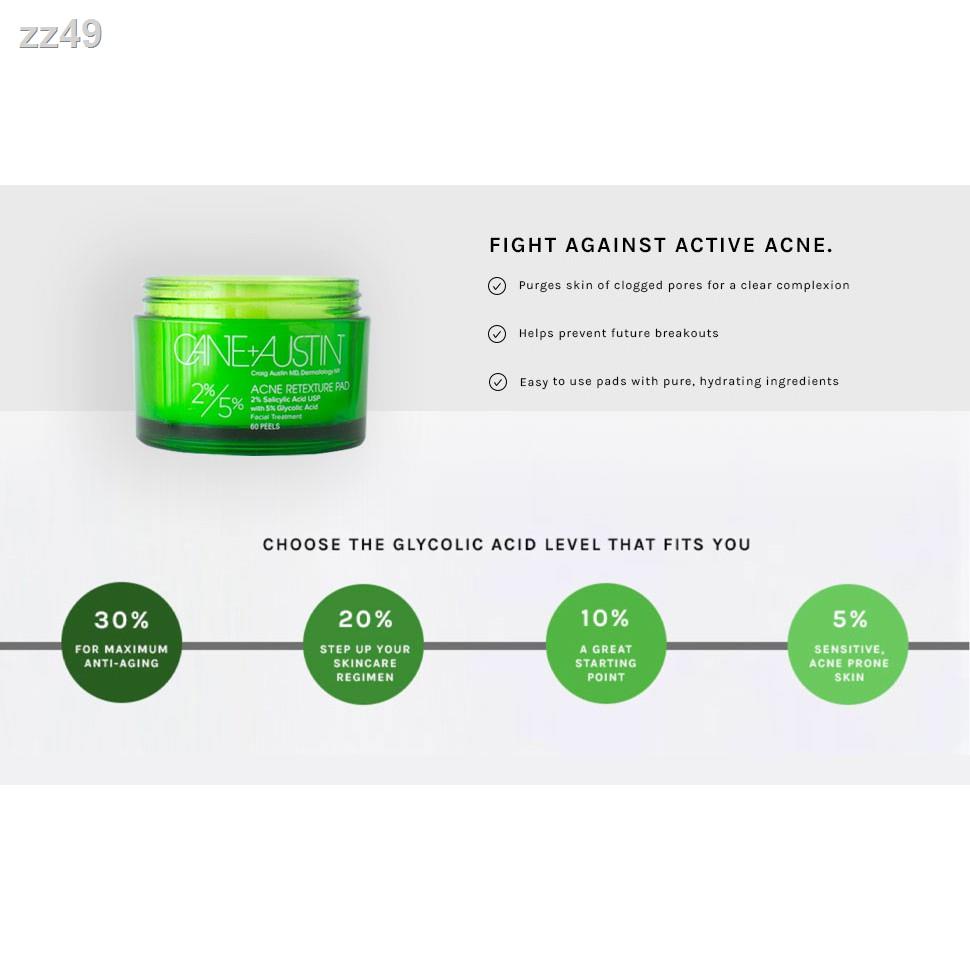 ﹊TheSkincare.TH CANE + AUSTIN Acne Retexture Pad 2/5 แผ่นเช็ดผิว