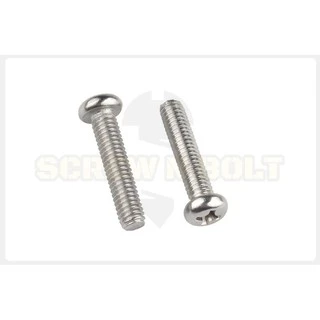 น็อต สกรู หัวกลม หัวแพน แฉก P+ สแตนเลส 304 เกลียวมิล หยาบ M2 / Pan Head Phillip Machine Screw SUS304
