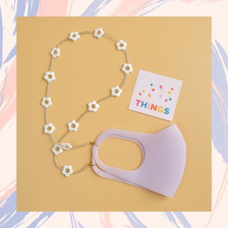 GoodThings.Bkk รุ่น GT001 (Flower White) สายคล้องแมส สายคล้องแว่น สายคล้อง mask สายคล้องหน้ากาก สายคล้องคอ