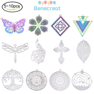 Benecreat จี้โลหะสเตนเลส 201 หลากสี สําหรับตกแต่ง 5 ชิ้น 10 ชิ้น