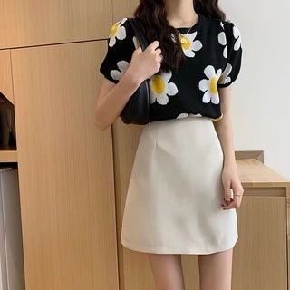 Cicishop(216)กระโปรงทรงเอ กระโปรงทำงาน(มีกางเกงด้านใน) มีซิปหลังใส่สบาย แฟชั่นสำหรับผู้หญิง