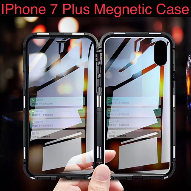 IPhone 7 Plus Double Glass Side Temp Glass Megnetic Case