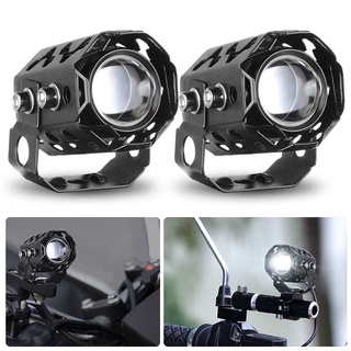 LED Motorcycle Mini projector Spotlight Headlight Dual color LED Lens Hi/Low beam Fog Lights motorcycle auxiliary lights