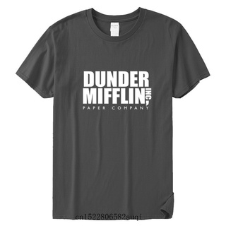 ผ้าฝ้ายแท้เสื้อยืด ผ้าฝ้าย พิมพ์ลาย DUNDER MIFFLIN PAPER INC แฟชั่นฤดูร้อน สําหรับผู้ชาย และผู้หญิง ใส่ไปออฟฟิศ ทีวีS-3X