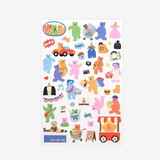 Jelly Bear Sticker - 04 Shopping สติ๊กเกอร์
