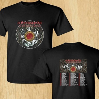 เสื้อยืดแขนสั้นลําลอง ผ้าฝ้าย 100% พิมพ์ลาย Whitesnake The Flesh And Blood Tour Dates สไตล์วินเทจ สําหรับผู้ชาย