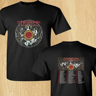 เสื้อยืดแขนสั้นลําลอง ผ้าฝ้าย 100% พิมพ์ลาย Whitesnake The Flesh And Blood Tour Dates สไตล์วินเทจ สําหรับผู้ชายS-5XL