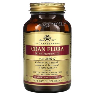 🇺🇸Pre Order✨⚡️ Solgar, Cran Flora with Probiotics, 60 Vegetable Capsules