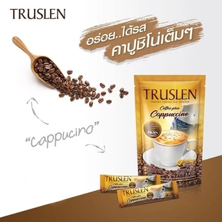 ( ยกลัง12 ถุง / 96 ซอง ) TRUSLEN PLUS CAPPUCCINO ทรูสเลน คอฟฟี่ พลัส คาปูชิโน่ 8 ซอง (12 ถุง/ลัง = 96 ซอง )