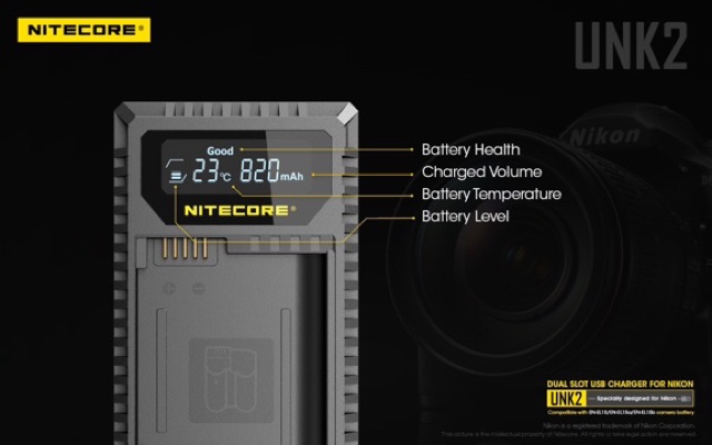 Nitecore UNK2 for NIKON EN-EL15, z7 z6 D850 D810 D800 D750 D610 D7500 D500 #8