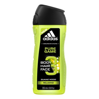 ﻿Adidas Pure Game Shower Gel อาดิดาส เพียวเกม บอดี้ แฮร์ เฟส ชาวเวอร์เจล 250ml.