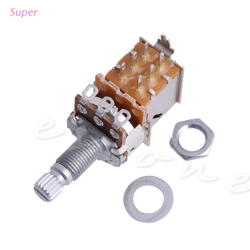 B500K Potentiometer Push Pull Switch Splined DPDT  Shaft18mm Electric Guitar