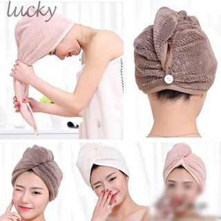 LUCKY~Good Thicken Hair Drying Towel Hat Cap Microfibre Quick Dry Turban for Bath Shower Pool#Ready Stock