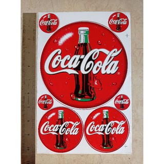 1แผ่น 7ชิ้น สติ๊กเกอร์เครื่องดิ่ม 7x10.5"นิ้ว Cocacola โคคาโคล่า