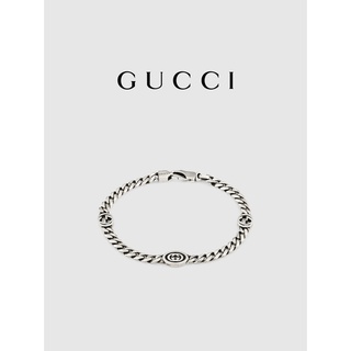 Gucci GUCCI สร้อยข้อมือเงิน แบบเชื่อมต่อกัน