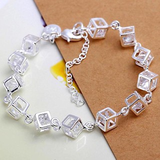 MiStyles  เครื่องประดับ กำไลข้อมือ กำไลเงิน 925 ลายสวย Cubic Jewelry Bracelet Fine Fashion Top Quality No. 1442