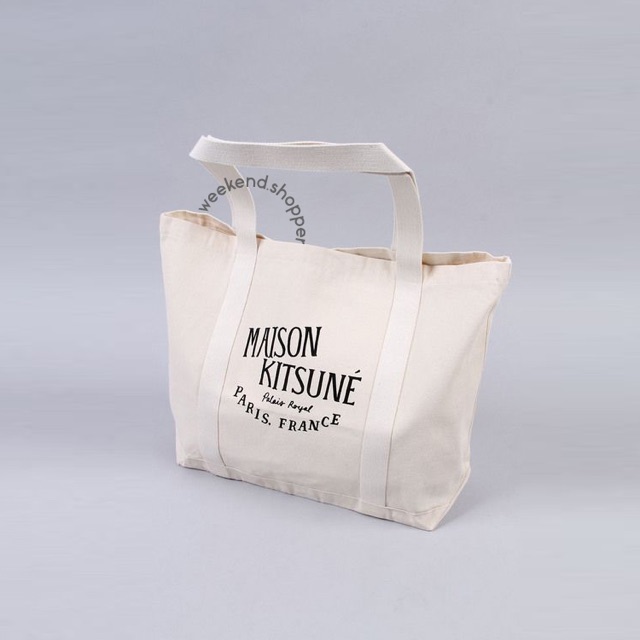พร้อมส่ง! Maison kitsune Tote Bag กระเป๋าผ้า Maison Kitsune.