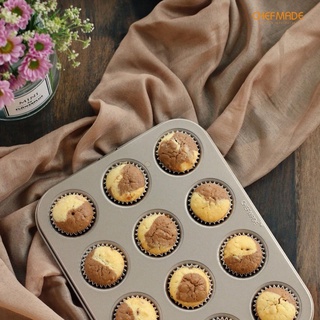 Chefmade พิมพ์ Mini Muffin พิมพ์มัฟฟิน non-stick  ถาดอบมัฟฟินเค้ก 12 ช่อง WK9021