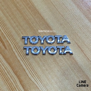 โลโก้* TOYOTA คู่เล็ก งานโลหะ ( ขนาด* 1.3 x 7 cm ) ราคาต่อคู่