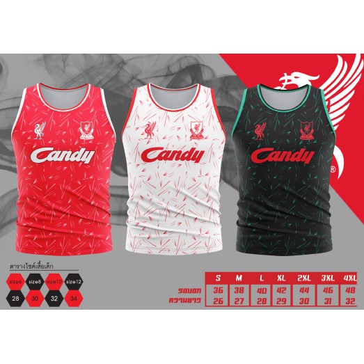 เสื้อบอลพิมพ์ลาย แขนกุด สโมสร ลิเวอร์พูล liverpool