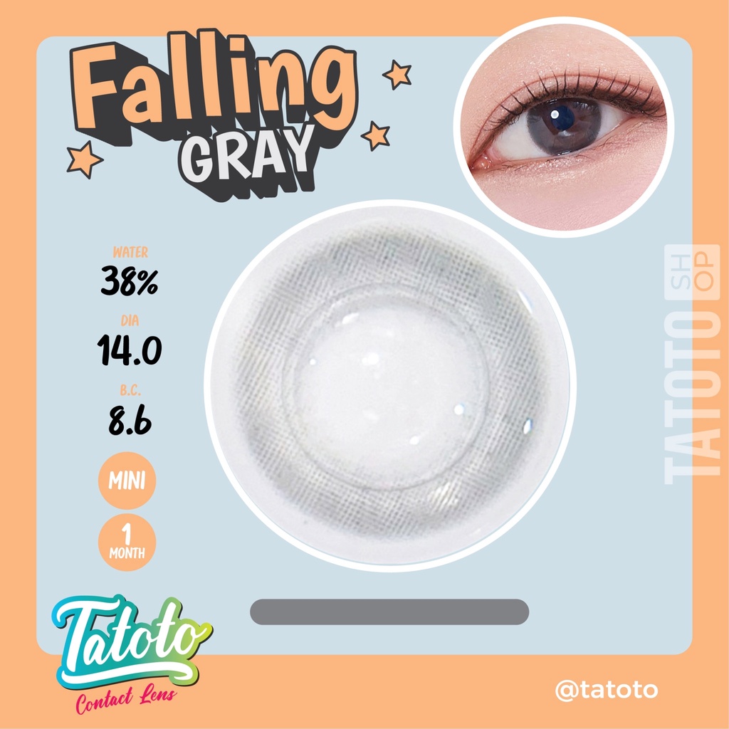 คอนแทคเลนส์สี ใส่สบาย ไม่แสบตา │ อย.ไทย │ ส่งจากไทย │รุ่นfalling Gray - รูปที่ 7