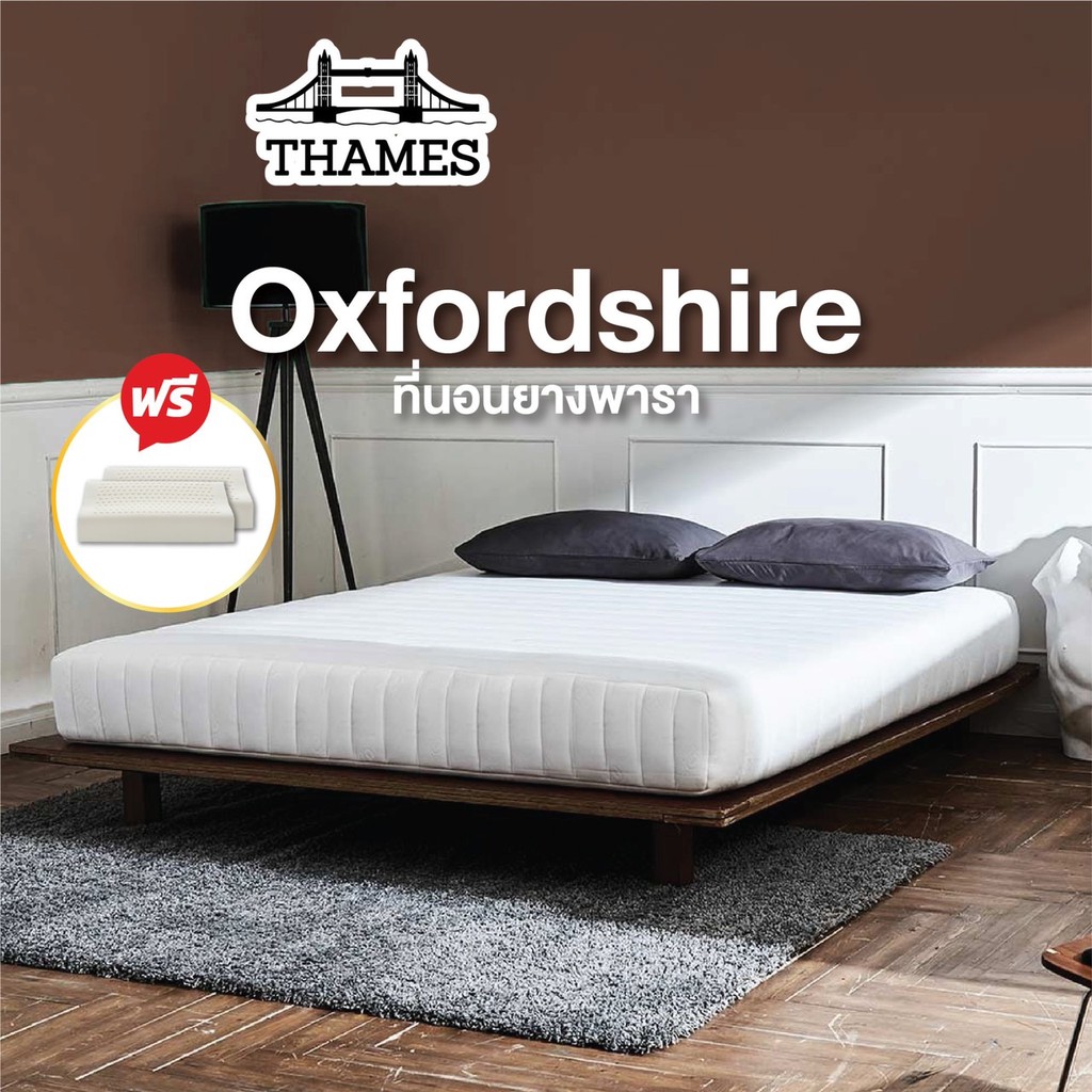 Thames ที่นอนยางพารา Oxfordshire แถม หมอน หนา6 นิ้ว สุขภาพกันไรฝุ่น ผลิตในไทย mattress ปรับสรีระ