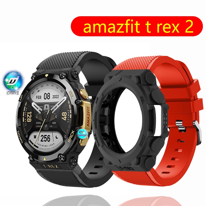 for amazfit t rex 2 t-rex 2 สาย สายนาฬิกาสายซิลิโคน amazfit trex 2 t-rex 2 เคส amazfit t rex 2 เคสป้องกัน