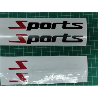 สติกเกอร์ติดรถ "sports" ขนาด 16.5 x 2.5 cm. 1 คู่