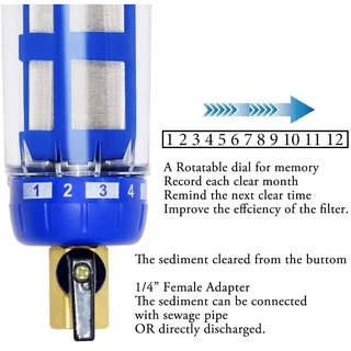 กรองน้ำ Pre-Filter Water ไส้กรองสแตนเลส 1/2นิ้ว พร้อมอุปกรณ์ ระบบกรองน้ำ ไม่ใช้ไฟฟ้า ในครัว C37