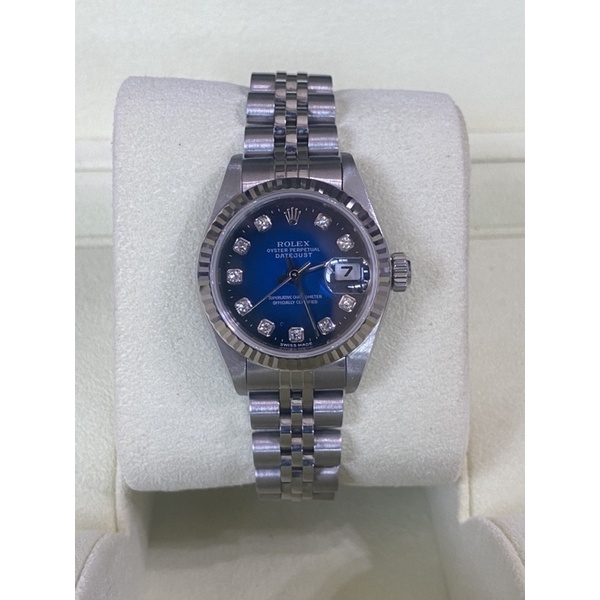 ♛ Rolex Datejust Lady Blue Dial Diamond ♛ หน้าน้ำเงินไล่สี 26 มิล