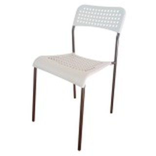 NK Furniline เก้าอี้นั่ง รุ่น NK Chair-LBk (โครงเหล็กสีดำ- เบาะสีขาว )