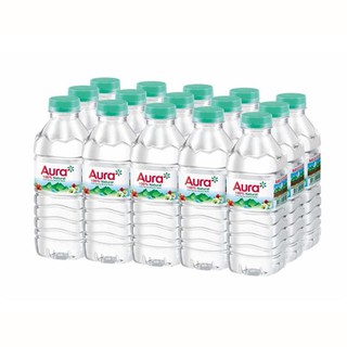 น้ำแร่ธรรมชาติ 330 มล. (แพ็ค 15 ขวด) Aura 330 ml of natural mineral water (pack of 15 bottles) Aura