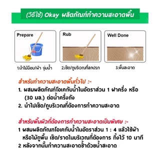OKAY น้ำยาทำความสะอาดพื้น ไล่มด ไล่แมลง (FCG700) น้ำยาถูพื้น เช็ดพื้น กลิ่นตะไคร้ 1 ถุง 700 มล.