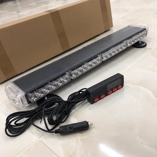 ไฟไซเรนกู้ภัย LED ไฟไซเรนไฟติดหลังคามาใหม่ 65cm 4 ท่อน 4 หน้ามีข้าง 6W 12V-24V พร้อมขาแม่เหล็กสีเหลือง พื้นดำ กันน้ำ100%