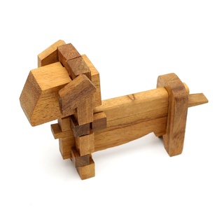 ของเล่นไม้ต่อรูปหมา The Dog Puzzle เกมไม้ ของเล่นไม้โบราณ เกมไม้เสริมพัฒนาการ wooden educational toy brain game for kids