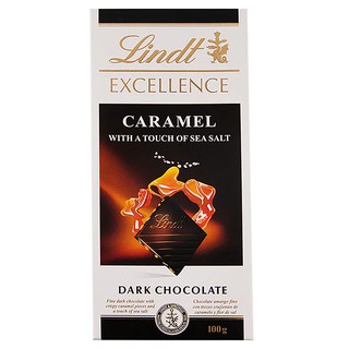 ลินด์ช็อกโกแลตผสมเกล็ดคาราเมลและเกลือทะเล 100กรัม Lindt Chocolate with Caramel Flakes and Sea Salt 100g.