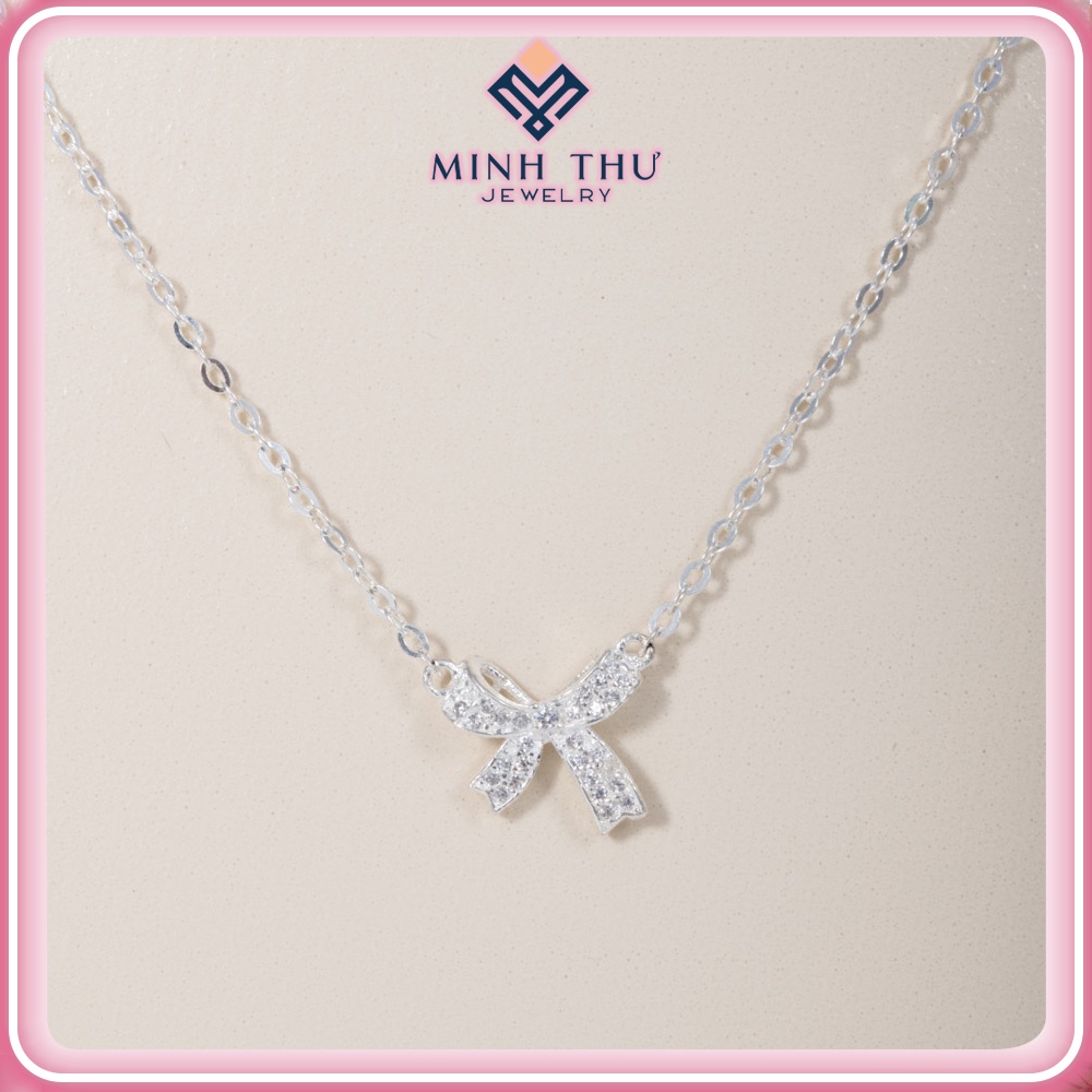 สร้อยคอผู้หญิงเงินแท้ 925 พร้อมจี้รูปโบว์ MINH THU JEWELRY MTD8053B