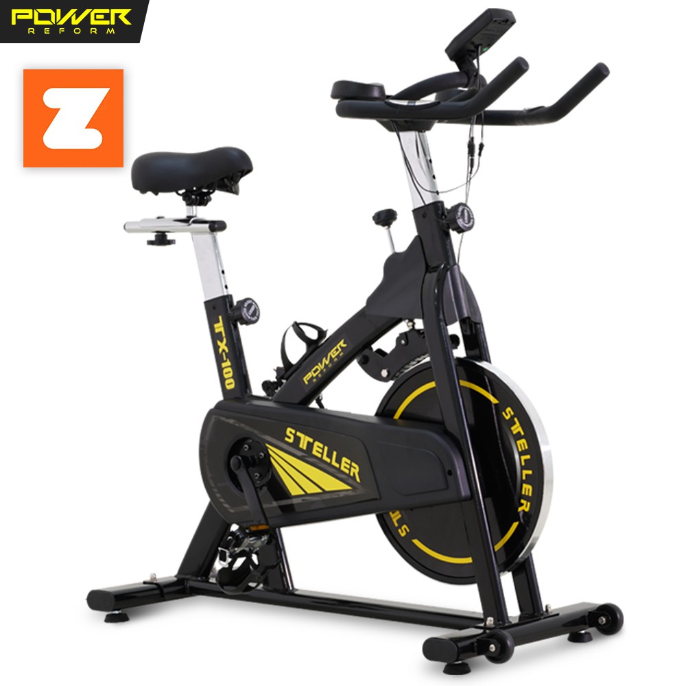 POWER REFORM จักรยานออกกำลังกาย Spin Bike ระบบแม่เหล็ก รุ่น Steller ต่อ ZWIFT ได้ จานล้อ 15 กก. หน้าจอ 10 ฟังก์ชั่น