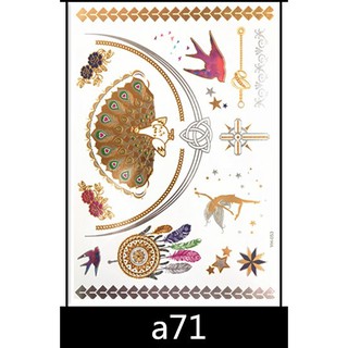 สติ๊กเกอร์ ลายสักโบฮีเมียนสีทอง Gold color Bohemian style Temporary tattoo Tattoo stickers