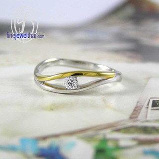 แหวนเพชร-แหวนเงิน-เพชรสังเคราะห์-เงินแท้-แหวนหมั้น-แหวนแต่งงาน-Diamond Cz-silver-wedding-Ring - R1234czwg-g