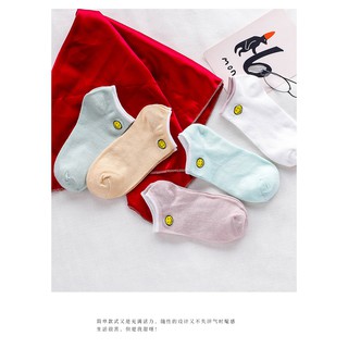 🧦สินค้าพร้อมส่ง🧦 ถุงเท้า แบบสั้น ลายยิ้ม🙂 น่ารัก เก๋ๆ ถุงเท้าข้อสั้น ถุงเท้าแฟชั่น ใส่สบาย ผ้านิ่ม ไม่ย้วย