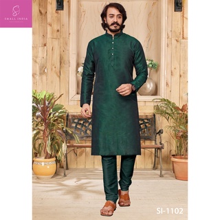 {**ส่งฟรี**} SMALL INDIA 💁‍♂️ Art Silk Traditional Wear 💁‍♂️ Kurta Pajama For Men