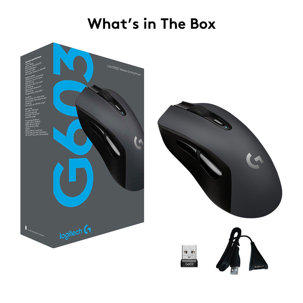 1F6N Logitech G603 LIGHTSPEED Wireless Gaming MouseHERO Sensor12000 ...