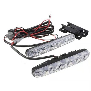 FS LED Daylight ไฟเดย์ไลท์ 6LED ขาว-ส้ม 108 ไฟเลี้ยว ไฟวิ่งกลางวันสีขาว ไฟเลี้ยวสีส้มไฟวิ่ง DC12V อัตโนมัติ