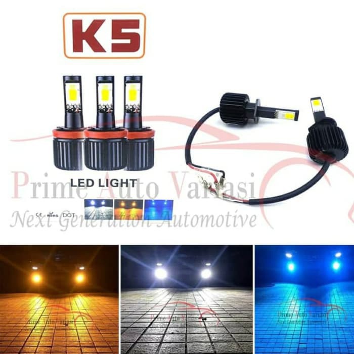 Tg Hb3 Led ไฟรถยนต์ 3 สี K5 ซ็อกเก็ต Hb3 / 9005 สากล