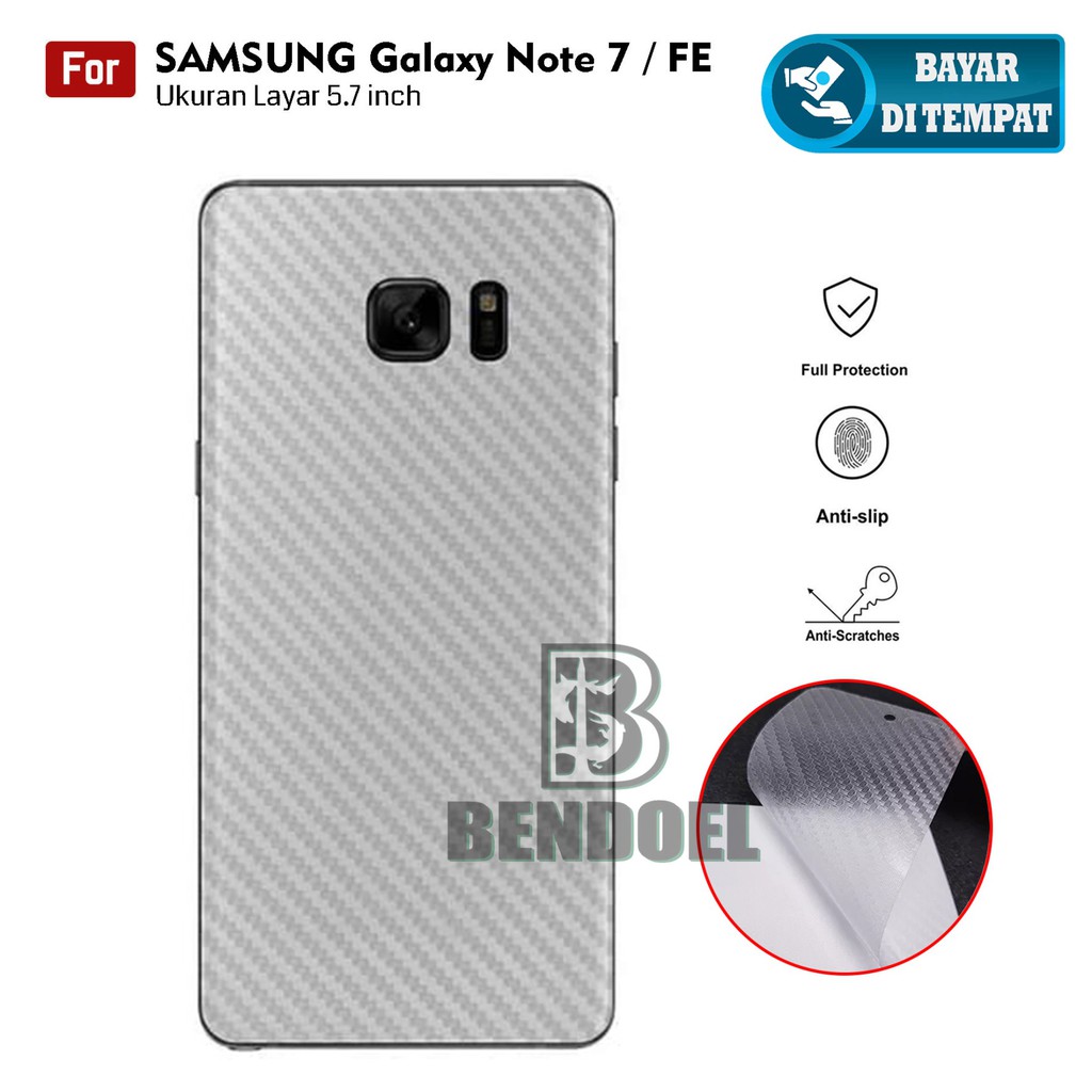 Carbon Garskin สําหรับ Samsung Galaxy Note 7 / FE (N930 / N935) | พรีเมี่ยม 3D Carbon Back Skin Anti