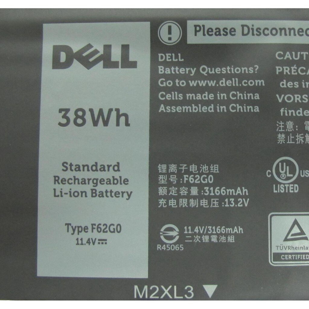 Original Battery F62G0 Dell Inspiron 13 7000 5370 7370 7380 F62GO 39DY5 RPJC3 P83G P87G P87G001